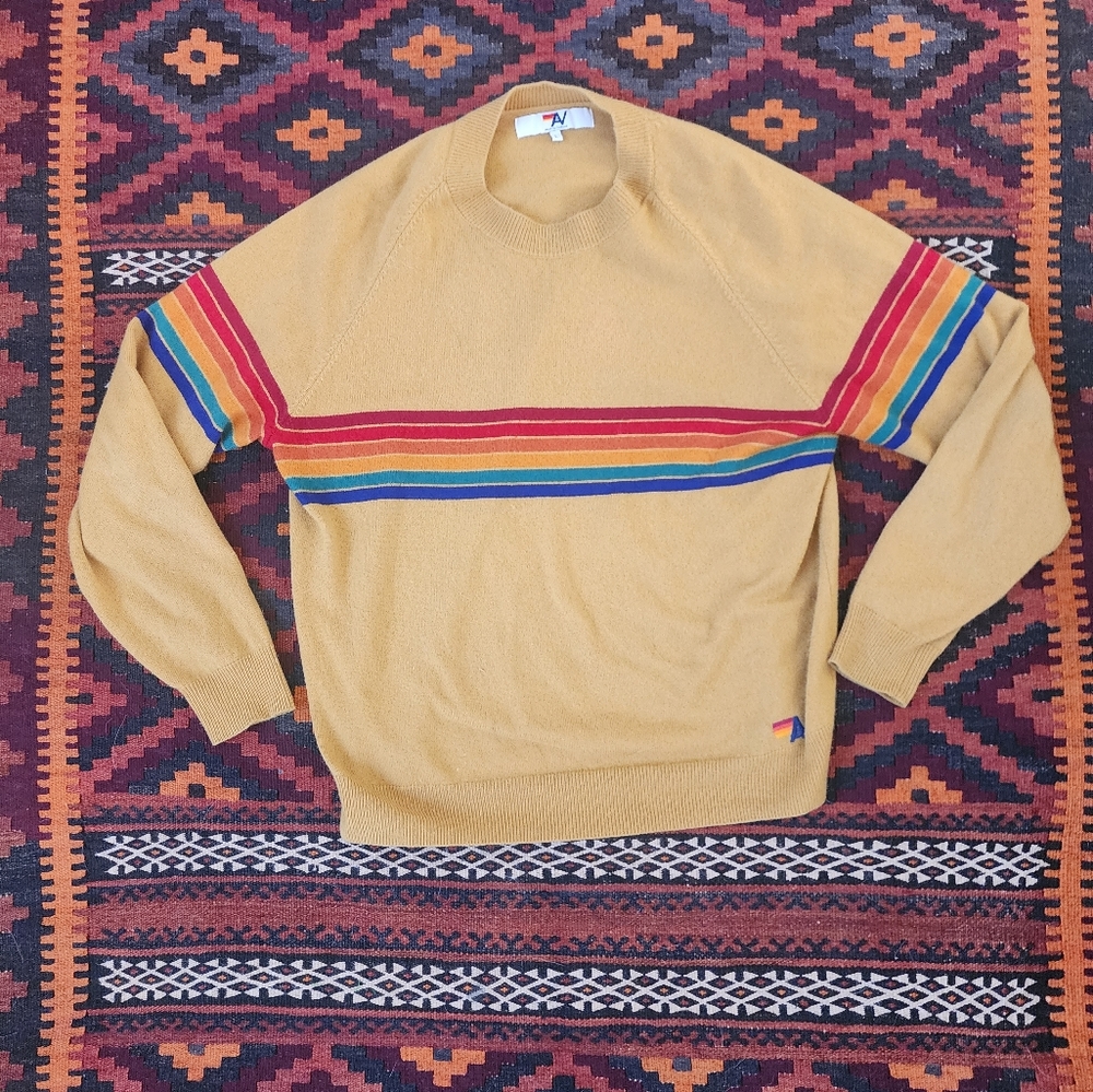 Aviator Nation Cashmere top Orange Gold